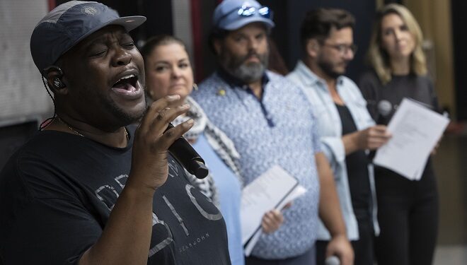 Distribution en répétition. Photo : Paul Ducharme