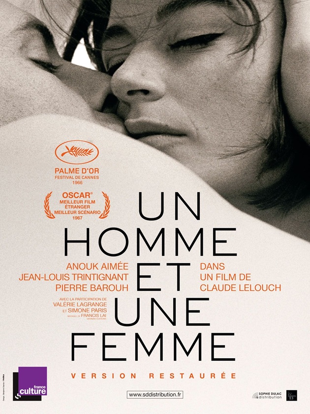 Affiche :  Jean-Louis Trintignant et Anouk Aimé dans Un homme et une femme de Claude Lelouch