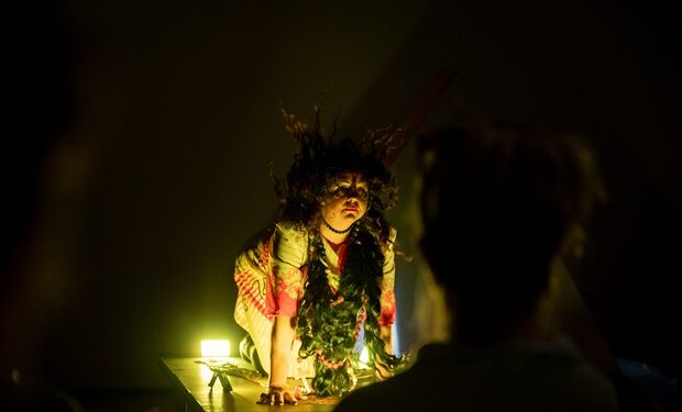 Hier soir, la Salle 2 de l'Usine C accueillait Danse prophétique à l'Île Bizarre, une performance de Geneviève Matthieu présentée dans le cadre de la programmation de l'automne.