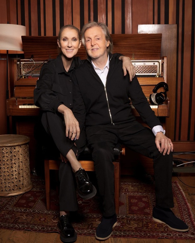 Paul McCartney et Céline Dion. Capture d'écran : Facebook Paul McCartney – film High in the Clouds