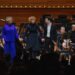 La cheffe Barbara Dragan, la pianiste Gabriela Montero et le trompettiste Antoine Mailloux et l'Orchestre métropolitain